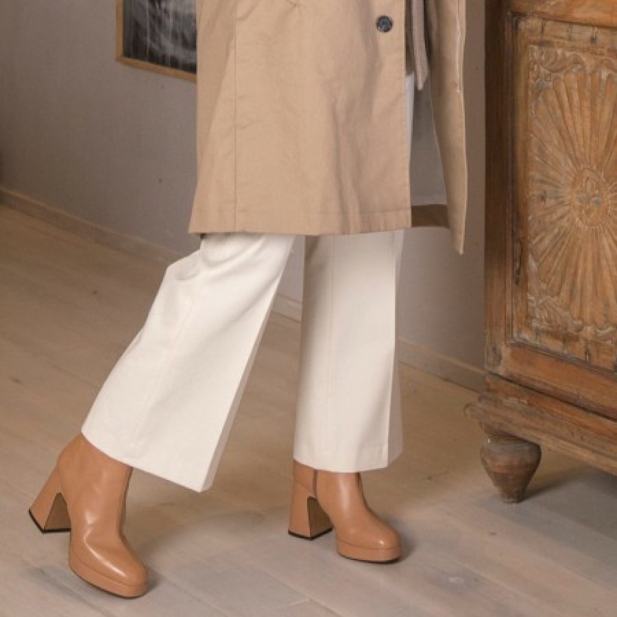 ANGEL ALARCON Olwen - Leather Booties With Block Heel And Platform | Autumn - Winter - Aw