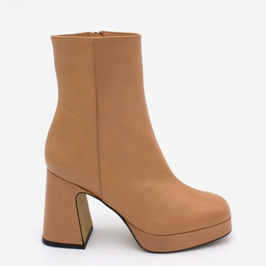 ANGEL ALARCON Olwen - Leather Booties With Block Heel And Platform | Autumn - Winter - Aw