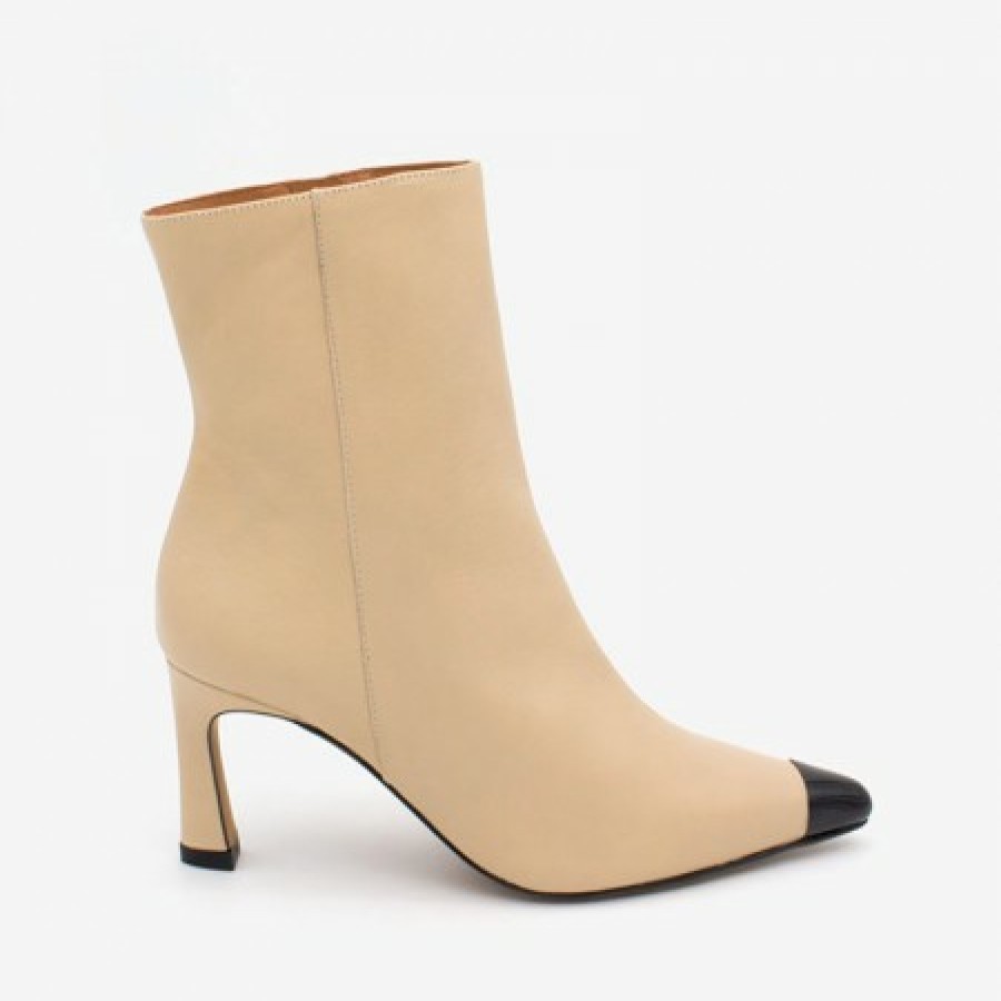 ANGEL ALARCON Portia Low - Leather Women'S Ankle Boots With Medium Heel And Bicolor Pointed Toe | Autumn - Winter - Aw