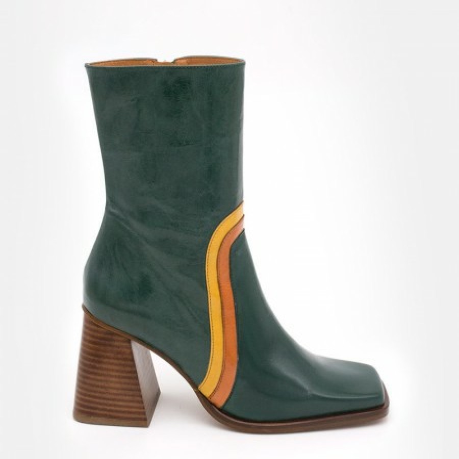 ANGEL ALARCON Celine - Leather Heeled Booties | Autumn - Winter - Aw