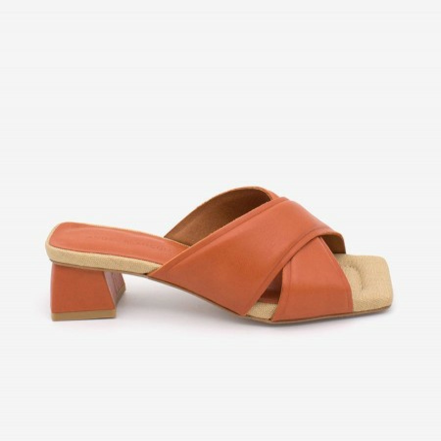 ANGEL ALARCON Gerdi - Leather And Raffia Women'S Sandals With Low Heel | Spring - Summer - Ss