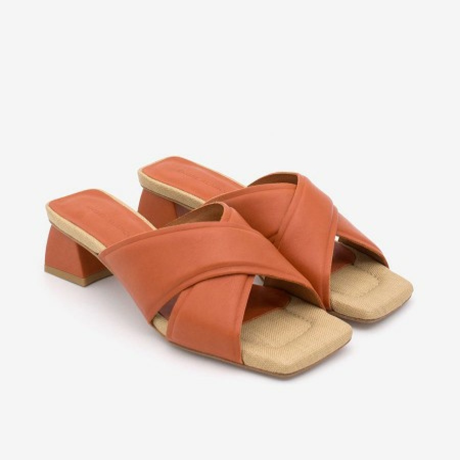 ANGEL ALARCON Gerdi - Leather And Raffia Women'S Sandals With Low Heel | Spring - Summer - Ss