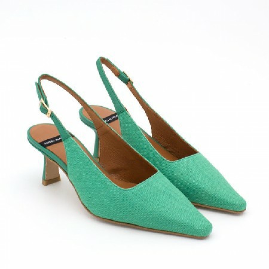 ANGEL ALARCON Yakida - Comfortable Leather & Textile Heeled Shoes | Heeled Shoes