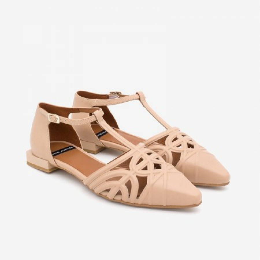 ANGEL ALARCON Namia - Leather Flat T-Strap D'Orsay | Spring - Summer - Ss