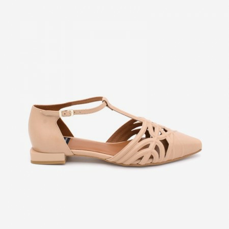 ANGEL ALARCON Namia - Leather Flat T-Strap D'Orsay | Spring - Summer - Ss