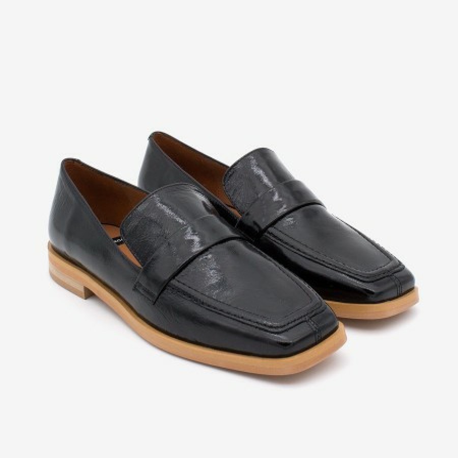 ANGEL ALARCON Banna - Shiny Leather Square Toe Leather Flat Mocassin | Spring - Summer - Ss