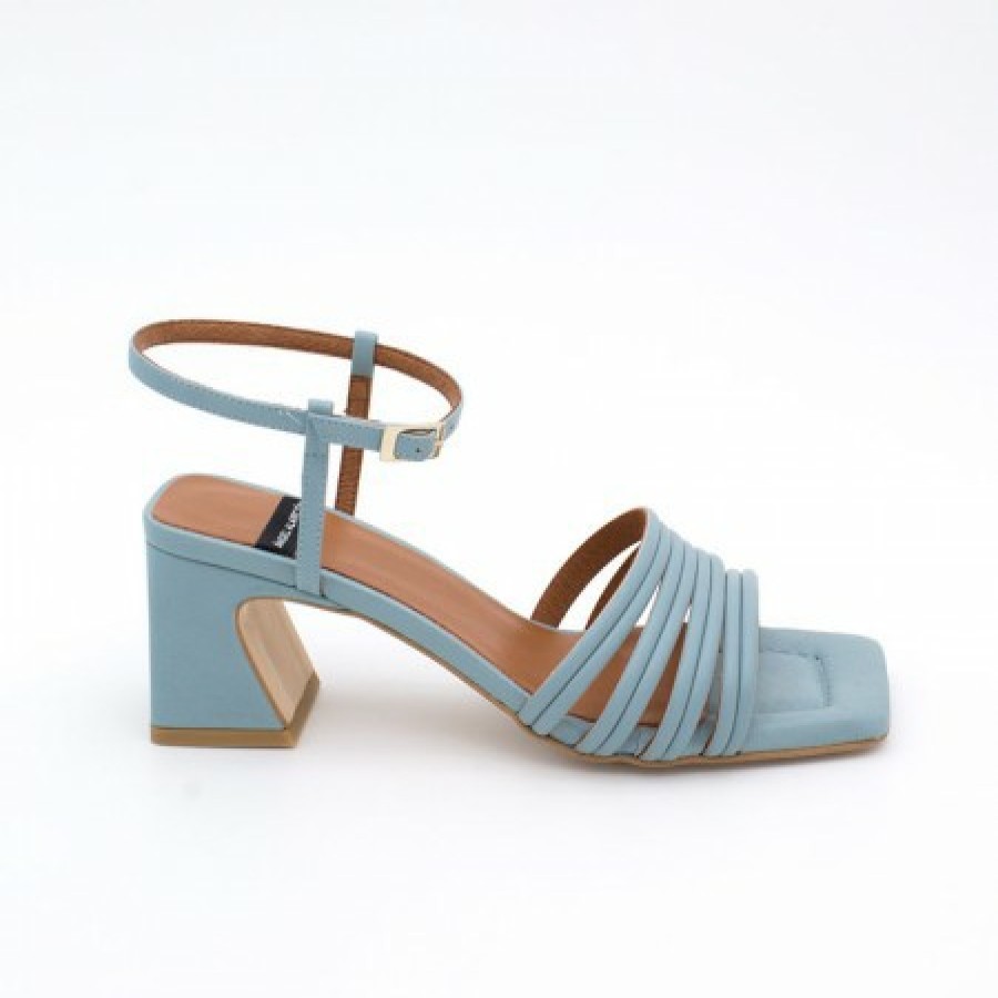 ANGEL ALARCON Roberts - Leather Strap Sandals With Medium Heel | Last Units