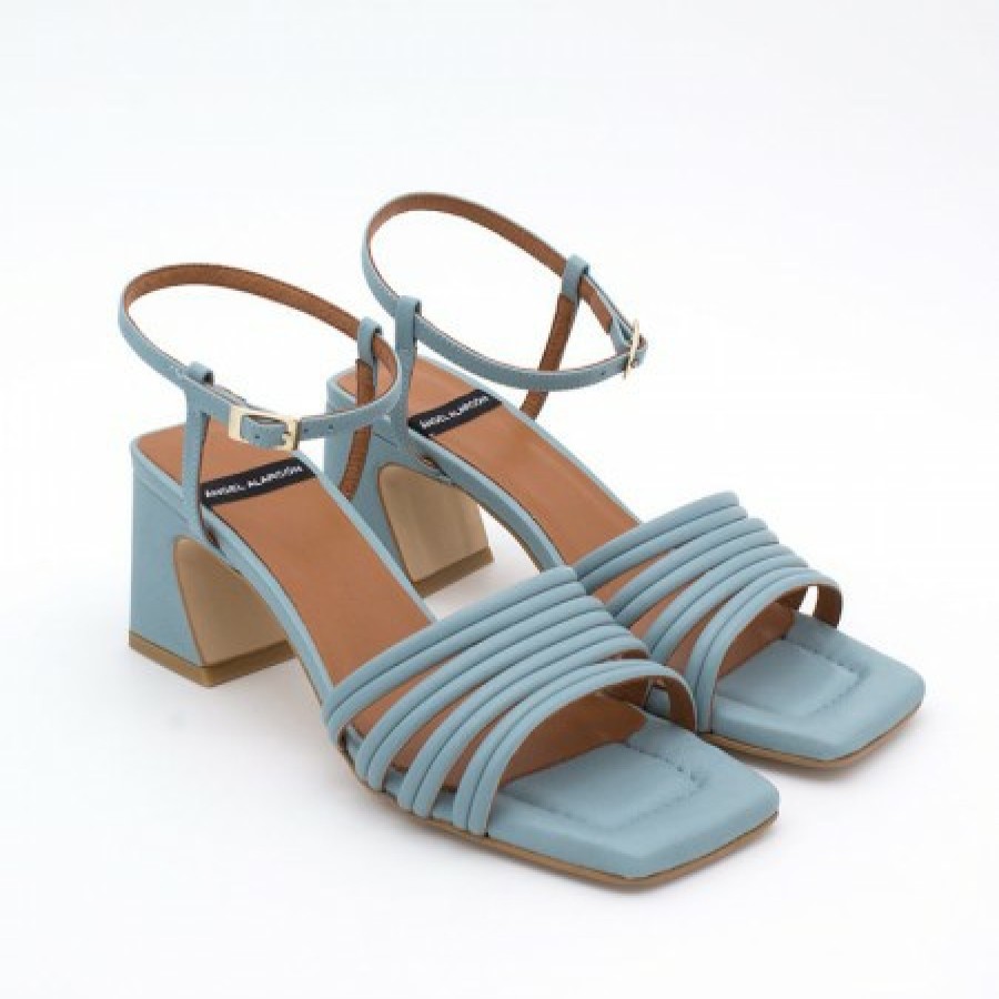 ANGEL ALARCON Roberts - Leather Strap Sandals With Medium Heel | Last Units