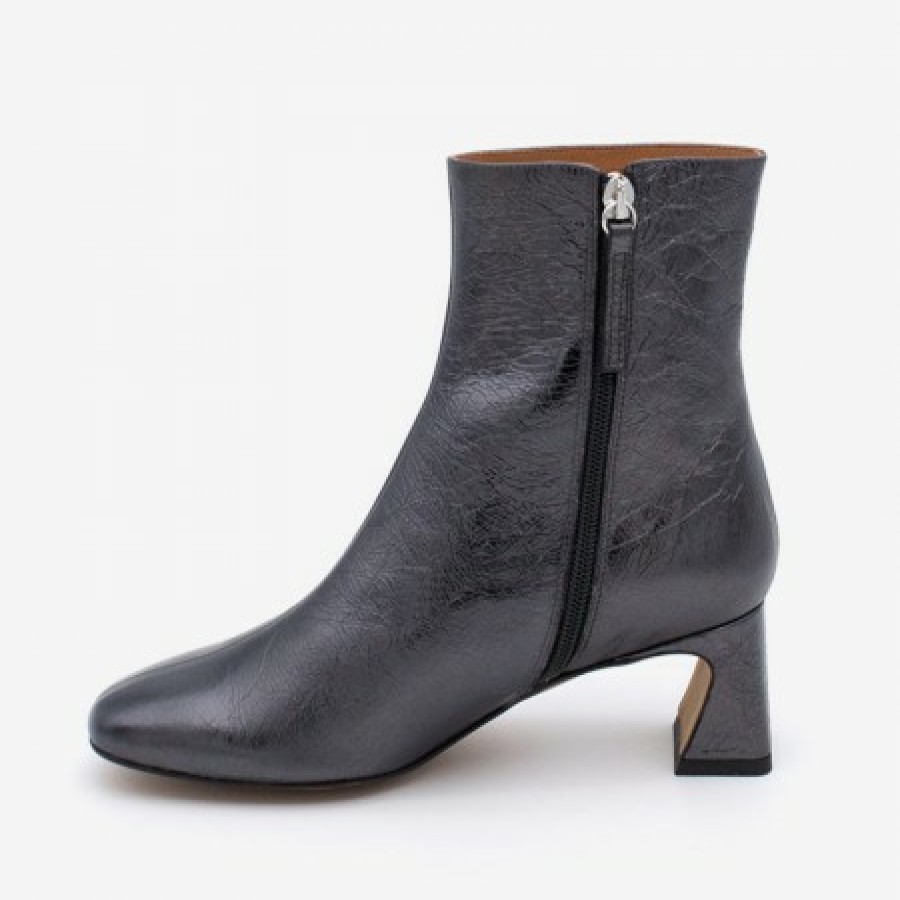 ANGEL ALARCON Parsons - Women'S Metallized Leather Booties With Comfortable Low Heels | Autumn - Winter - Aw