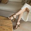 ANGEL ALARCON Masal - Leather Ankle T-Strap High Heel Sandal With Carey Ornament | Spring - Summer - Ss