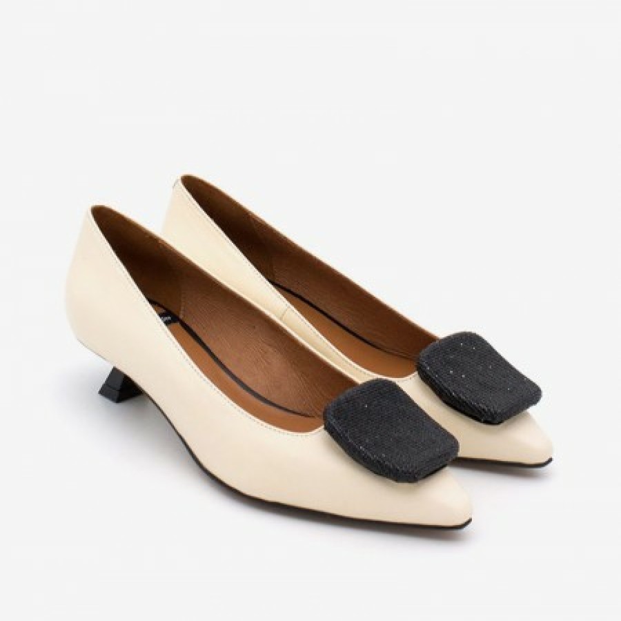 ANGEL ALARCON Casey - Women'S Leather Pointed Toe Pumps With Low Heel | Autumn - Winter - Aw
