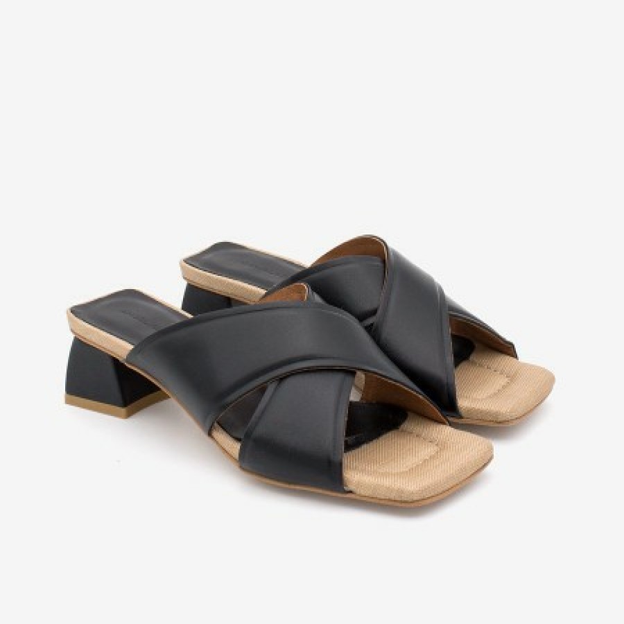 ANGEL ALARCON Gerdi - Leather And Raffia Women'S Sandals With Low Heel | Spring - Summer - Ss