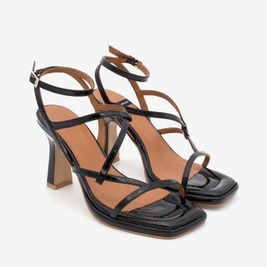 ANGEL ALARCON Percy - Shiny Leather Ankle Strap Sandals | Spring - Summer - Ss