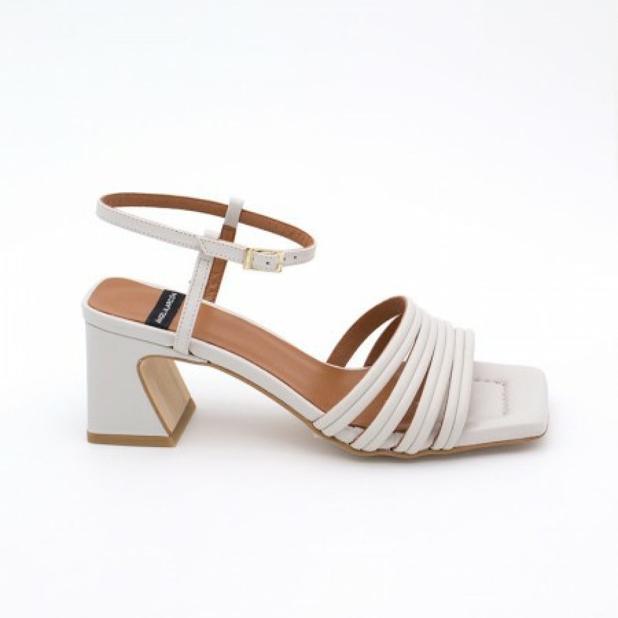 ANGEL ALARCON Roberts - Leather Strap Sandals With Medium Heel | Last Units