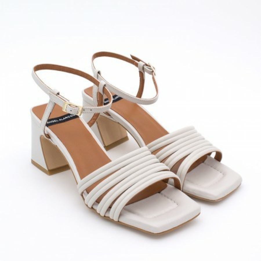 ANGEL ALARCON Roberts - Leather Strap Sandals With Medium Heel | Last Units