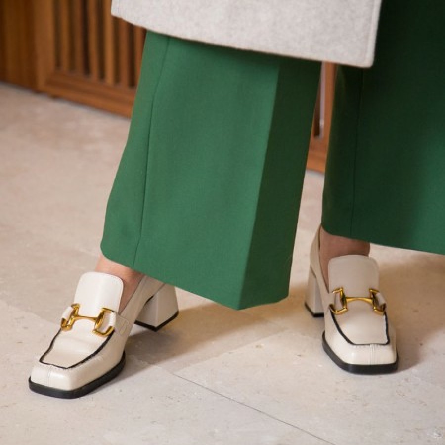 ANGEL ALARCON Kiski - Leather Block Heel Women'S Moccasin | Autumn - Winter - Aw