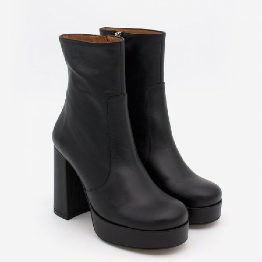 ANGEL ALARCON Cadeo - Women'S Leather Ankle Boots With High Heel & Platform | Last Units