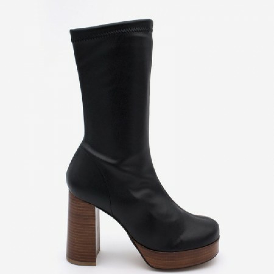 ANGEL ALARCON Anderson - Women'S Leather Ankle Boots With Wood High Heel & Platform | Autumn - Winter - Aw