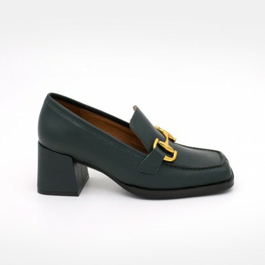 ANGEL ALARCON Kiski - Leather Block Heel Women'S Moccasin | Autumn - Winter - Aw