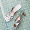 ANGEL ALARCON Inea - Metallized Snake Print Leather Sandals With Low Heel | Spring - Summer - Ss