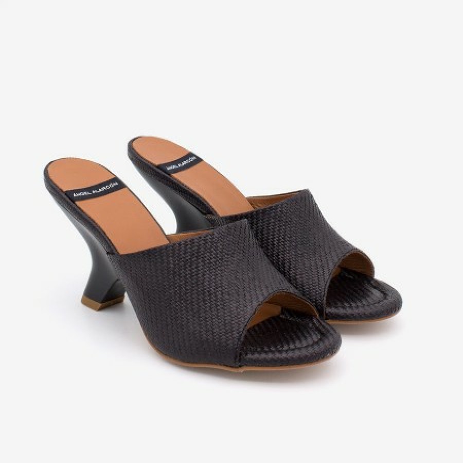 ANGEL ALARCON Kady - Raffia Mule With A Design Heel | Spring - Summer - Ss