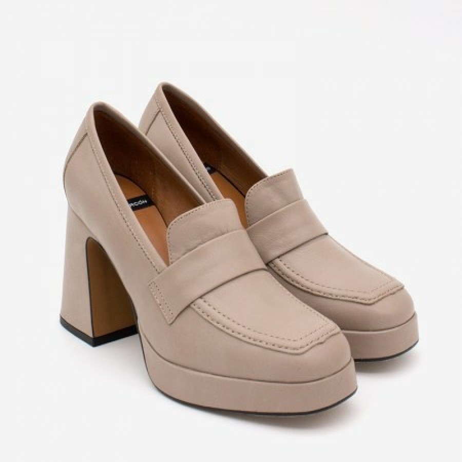 ANGEL ALARCON Pinay - Leather Women'S Moccasin With Block Heel And Platform | Autumn - Winter - Aw