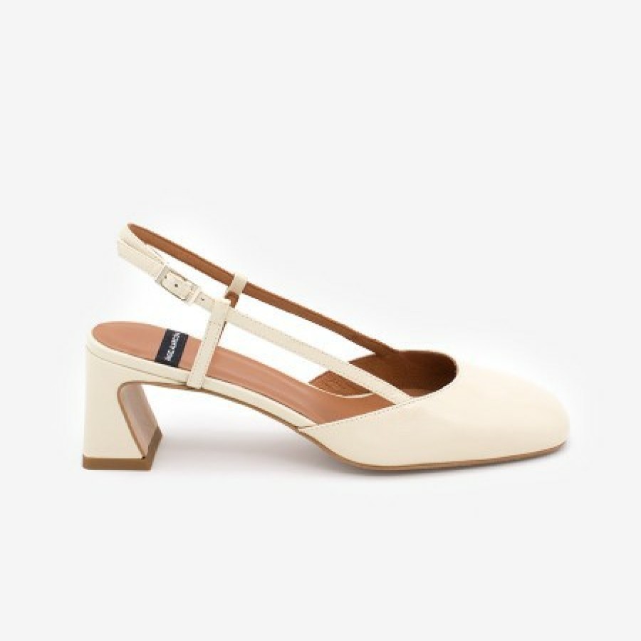 ANGEL ALARCON Darby- Shiny Leather Slingback Pumps With Medium Heel | Spring - Summer - Ss
