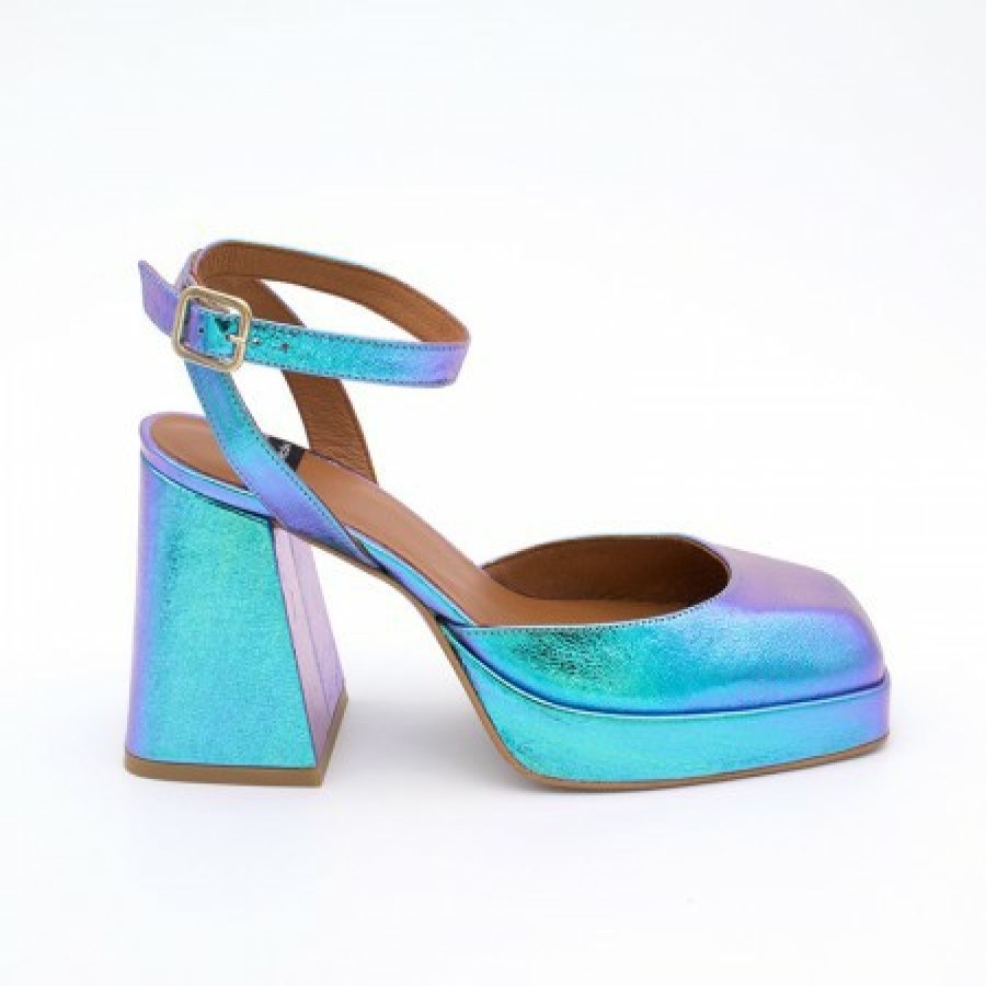 ANGEL ALARCON Badda - Iridiscence Ankle Strap Shoes With Block Heel And Platform | Spring - Summer - Ss