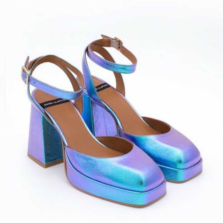 ANGEL ALARCON Badda - Iridiscence Ankle Strap Shoes With Block Heel And Platform | Spring - Summer - Ss