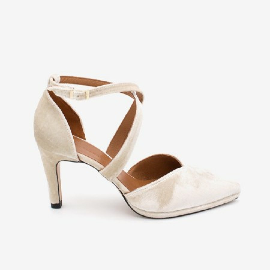 ANGEL ALARCON Liliam - Comfortable, Medium Heel And Low Platform Pearl Leather Pump | Spring - Summer - Ss