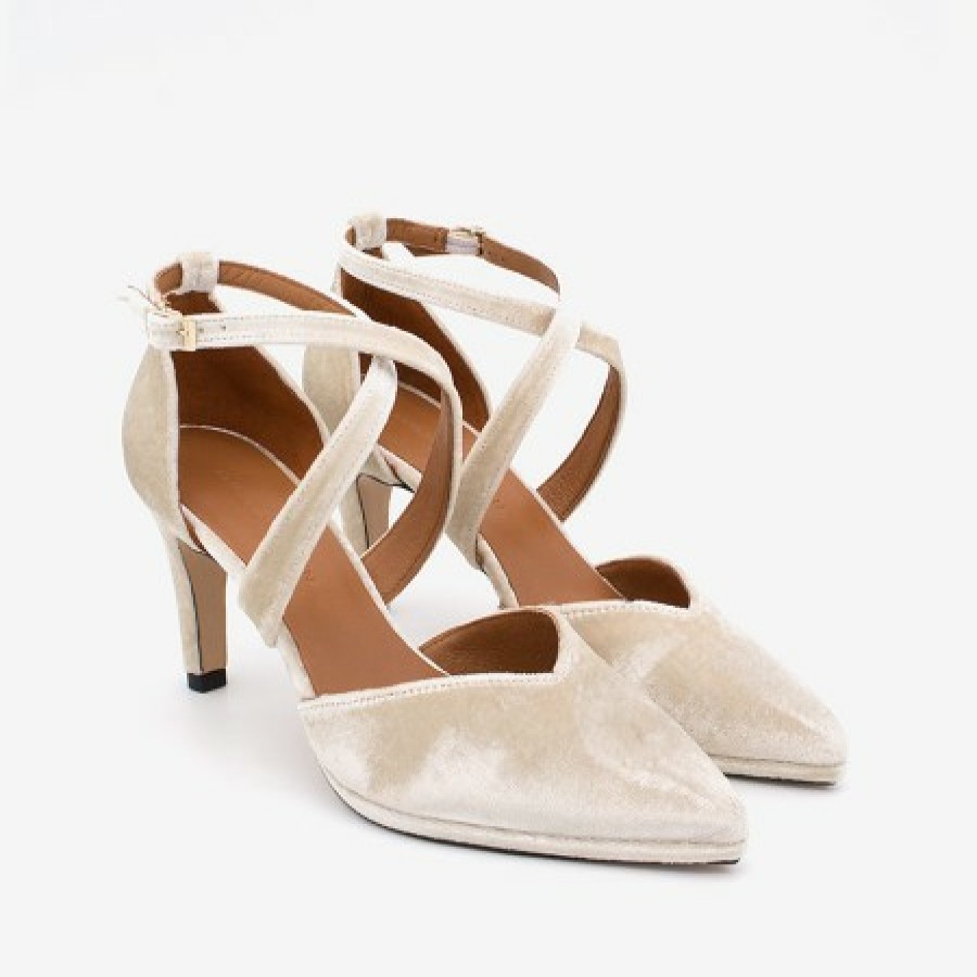 ANGEL ALARCON Liliam - Comfortable, Medium Heel And Low Platform Pearl Leather Pump | Spring - Summer - Ss