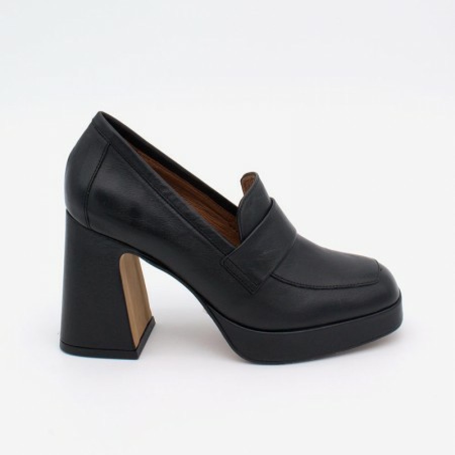 ANGEL ALARCON Pinay - Leather Women'S Moccasin With Block Heel And Platform | Autumn - Winter - Aw