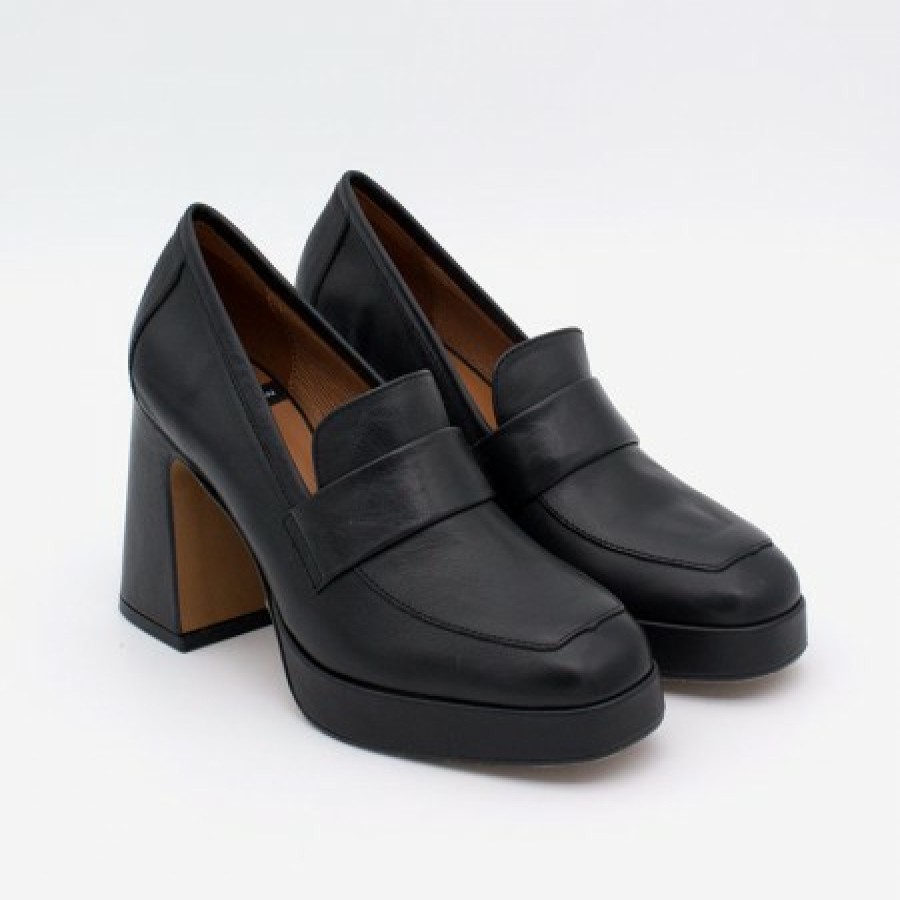 ANGEL ALARCON Pinay - Leather Women'S Moccasin With Block Heel And Platform | Autumn - Winter - Aw