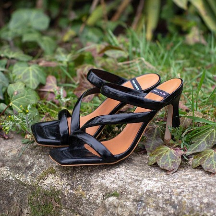 ANGEL ALARCON Cameron - Shiny Leather Padded Straps Sandals With High Heel | Spring - Summer - Ss