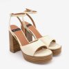 ANGEL ALARCON Esmar - Shiny Leather Padded Ankle Strap Sandal With Wide Heel And Platform | Spring - Summer - Ss