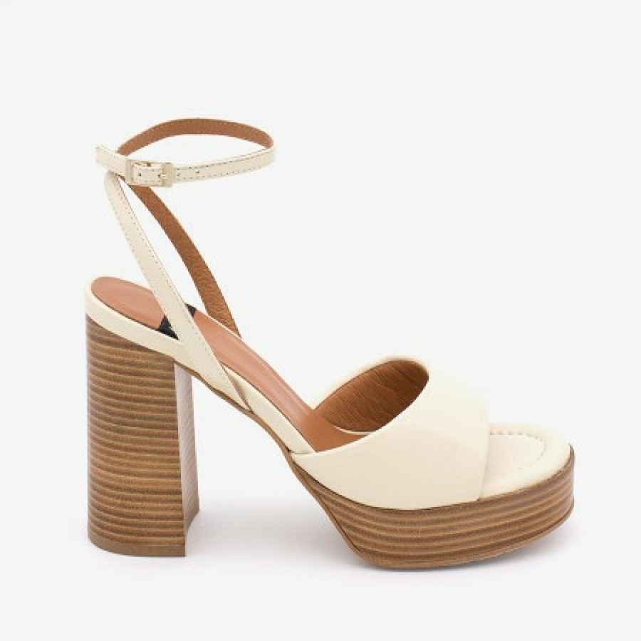 ANGEL ALARCON Esmar - Shiny Leather Padded Ankle Strap Sandal With Wide Heel And Platform | Spring - Summer - Ss