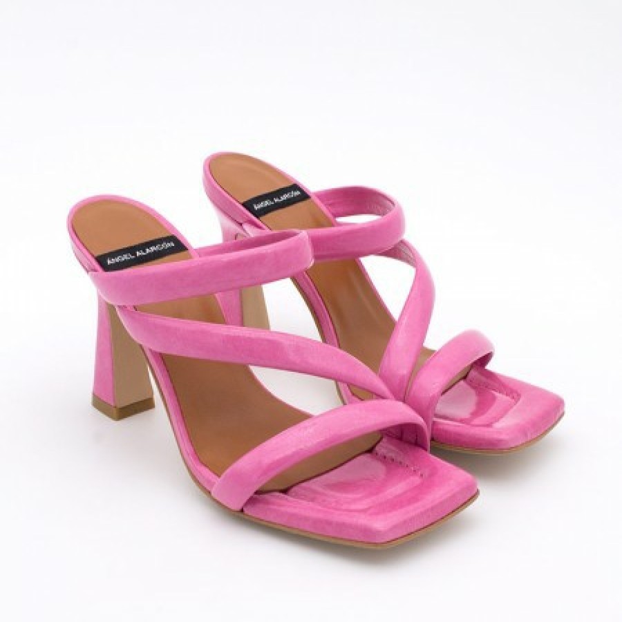 ANGEL ALARCON Cameron - Shiny Leather Padded Straps Sandals With High Heel | Spring - Summer - Ss
