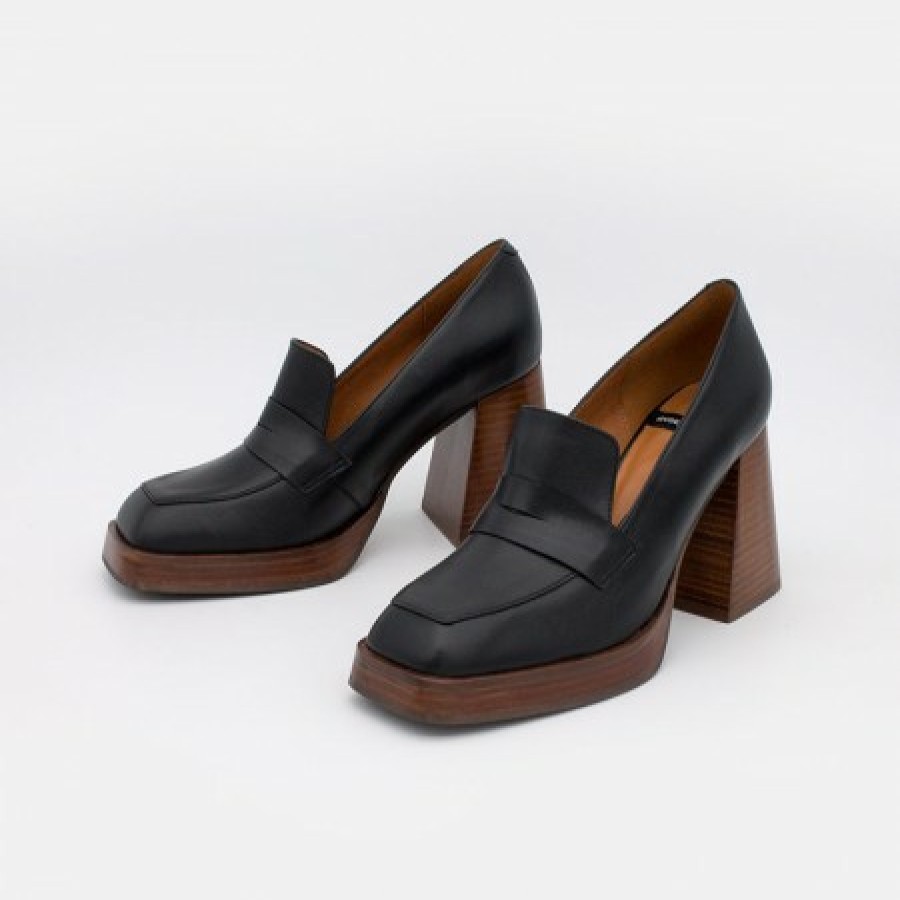 ANGEL ALARCON Tular - Women'S Chunky Heels & Platforms Leather Moccasins | Autumn - Winter - Aw