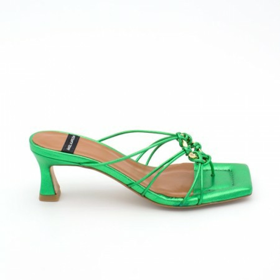 ANGEL ALARCON Alexia - Metallized Leather Strappy Sandals With Padded Insole | Spring - Summer - Ss