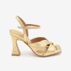 ANGEL ALARCON Magda - Metallized Leather Print Snake Ankle Strap Sandal | Spring - Summer - Ss