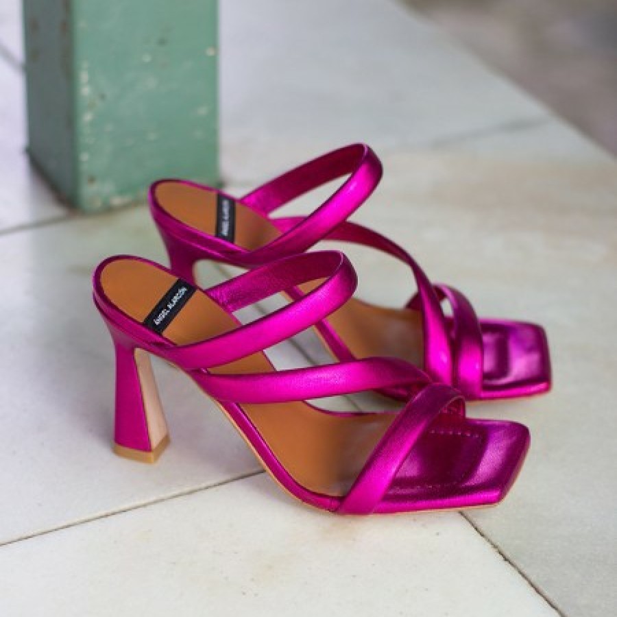 ANGEL ALARCON Cameron - Metallized Padded Straps Sandals With High Heel | Spring - Summer - Ss