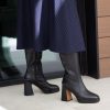 ANGEL ALARCON Yara - Leather Boots With Block Heel And Platform | Autumn - Winter - Aw
