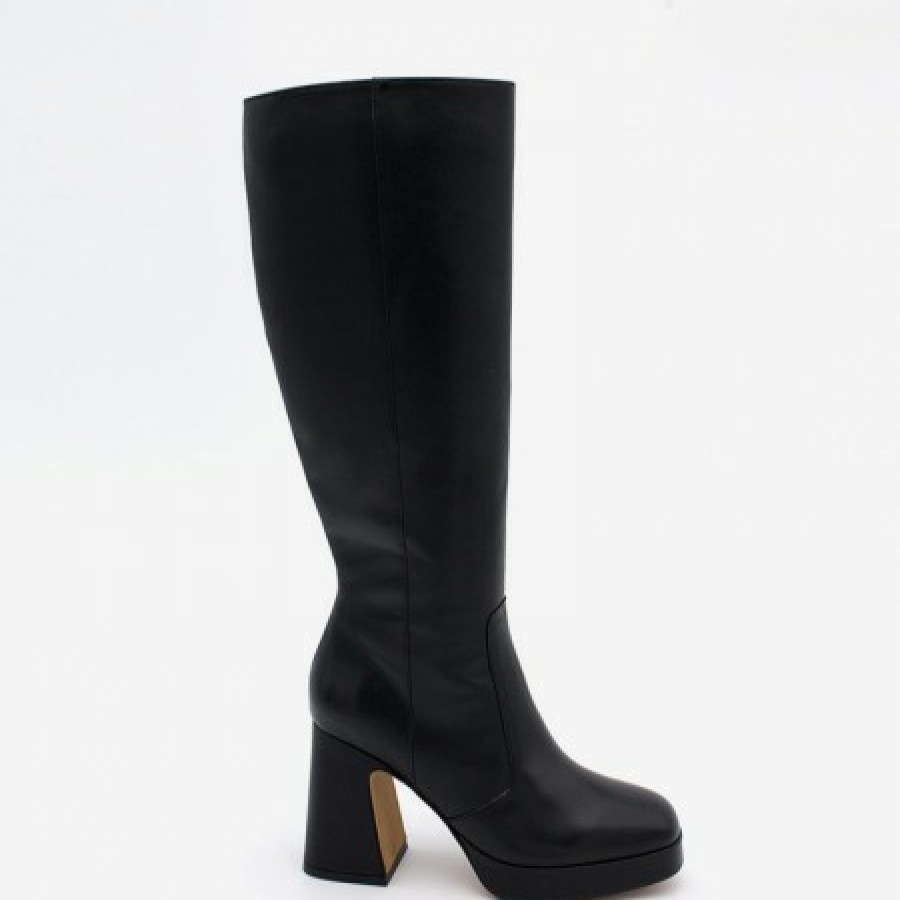 ANGEL ALARCON Yara - Leather Boots With Block Heel And Platform | Autumn - Winter - Aw