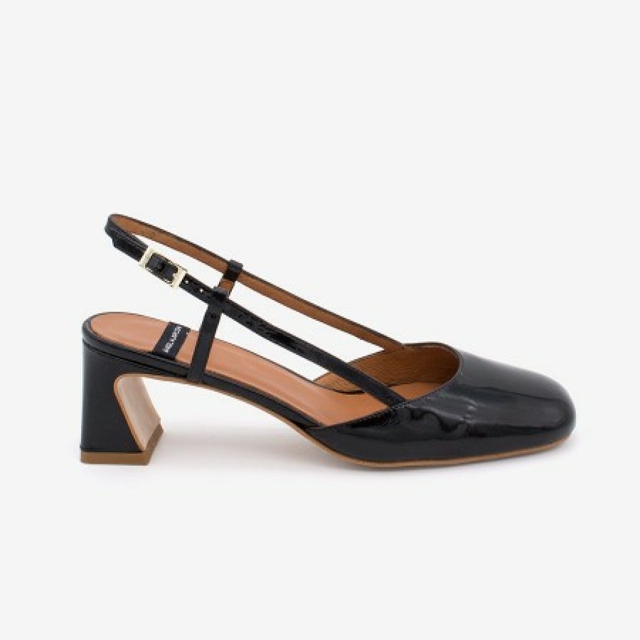 ANGEL ALARCON Darby- Patent Leather Slingback Pumps With Medium Heel | Spring - Summer - Ss