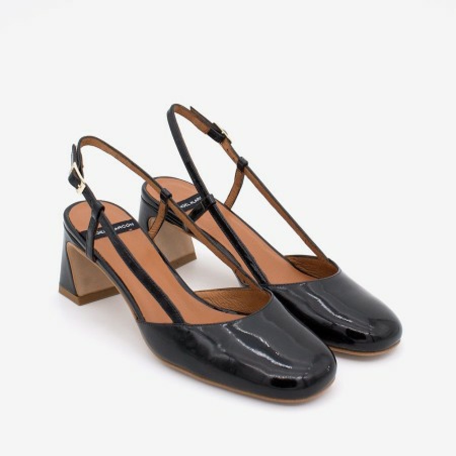 ANGEL ALARCON Darby- Patent Leather Slingback Pumps With Medium Heel | Spring - Summer - Ss