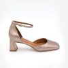 ANGEL ALARCON Daimee - Metallized Leather Women'S Ankle Strap D'Orsay Shoe | Spring - Summer - Ss