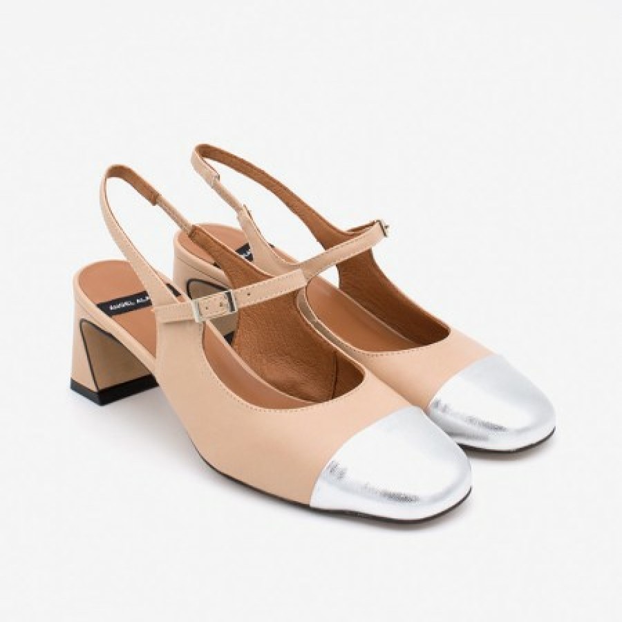 ANGEL ALARCON Dapun - Leather Heeled Mary Jane With Metallic Toe | Spring - Summer - Ss
