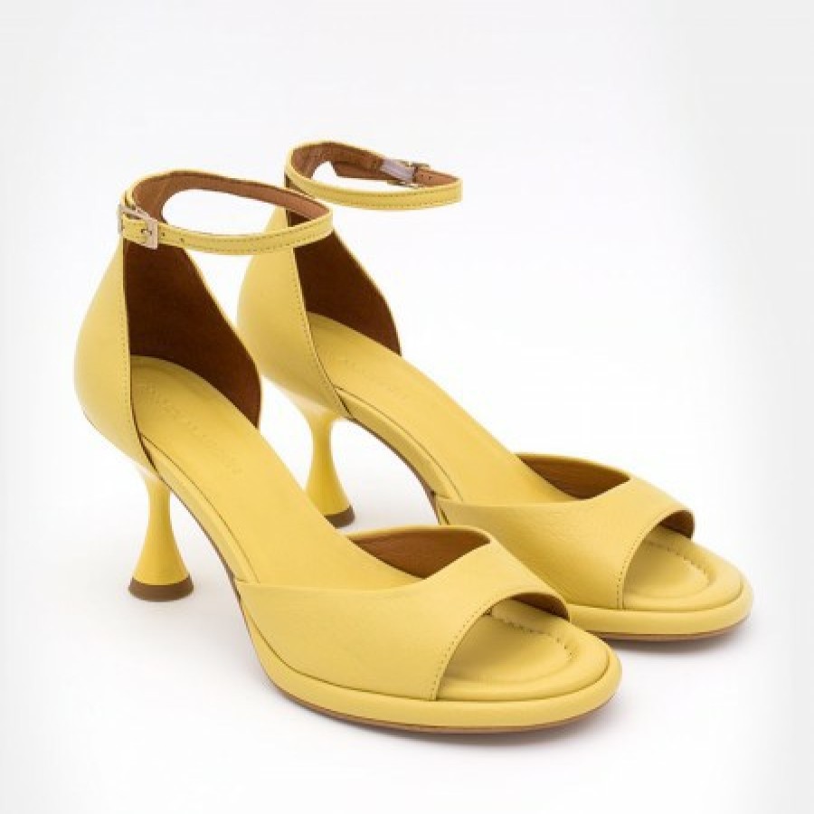 ANGEL ALARCON Dennis - D'Orsay Leather Sandals With Desing Cone Heel | Sandals