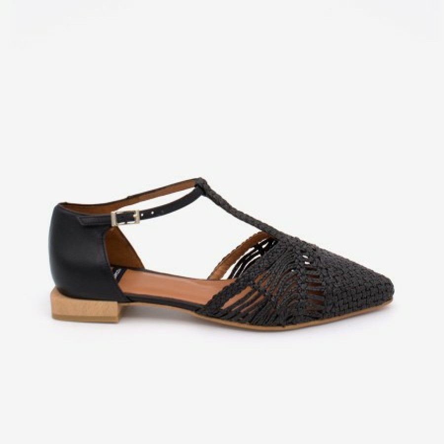 ANGEL ALARCON Napulp - Raffia T-Strap Sandal With Closed Toe And Heel. | Spring - Summer - Ss