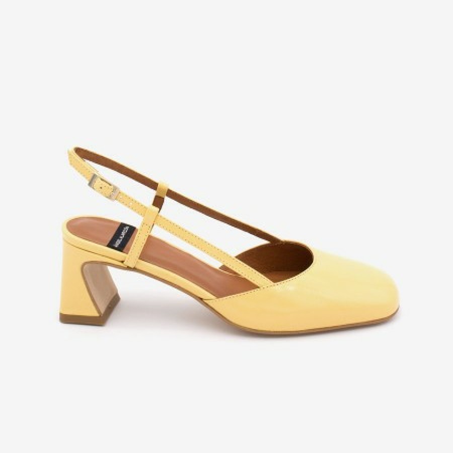 ANGEL ALARCON Darby- Shiny Leather Slingback Pumps With Medium Heel | Spring - Summer - Ss